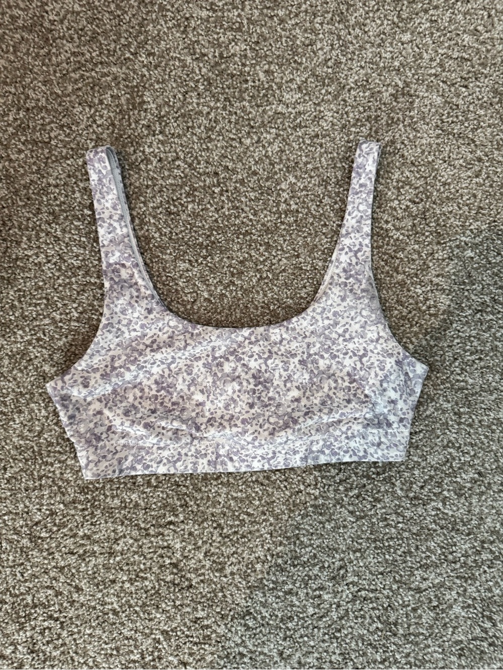 Vuori Lilac Floral Scoop Sports Bra No Pads